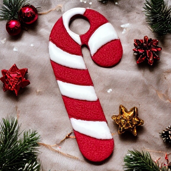 Stanley Cup Topper- Candy Cane Clay Accessory- 30oz and 40oz - Picture 3 of 3